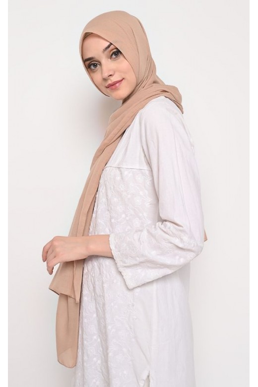 Pasmina Voal Gucci Jahit Tepi Tan